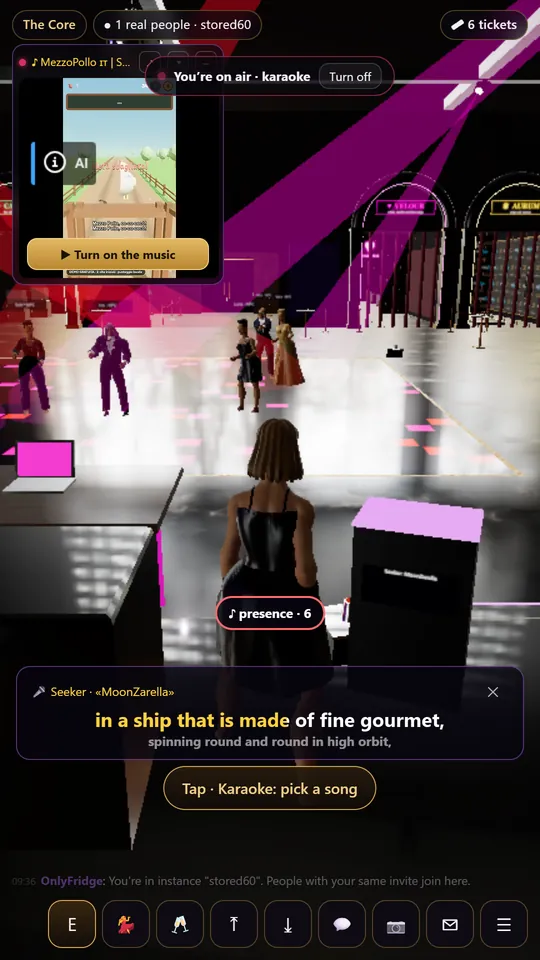 Karaoke on the main stage